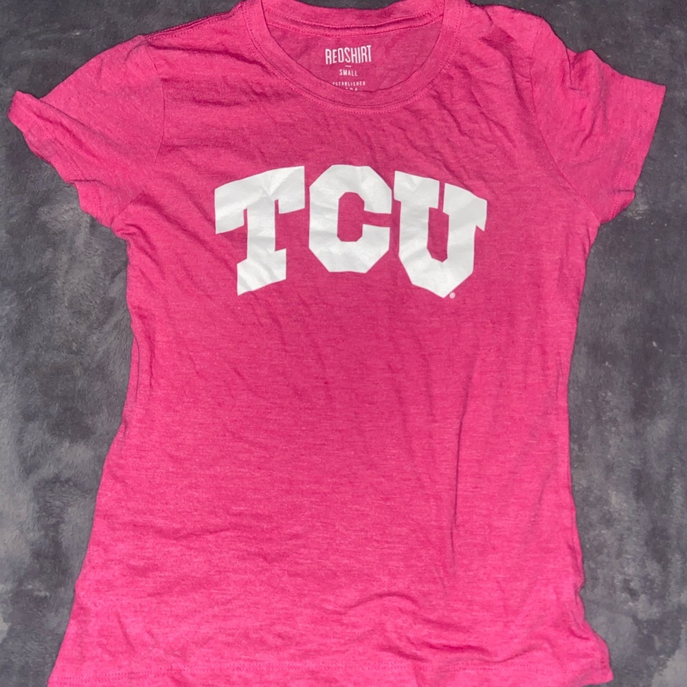 Pink TCU shirt